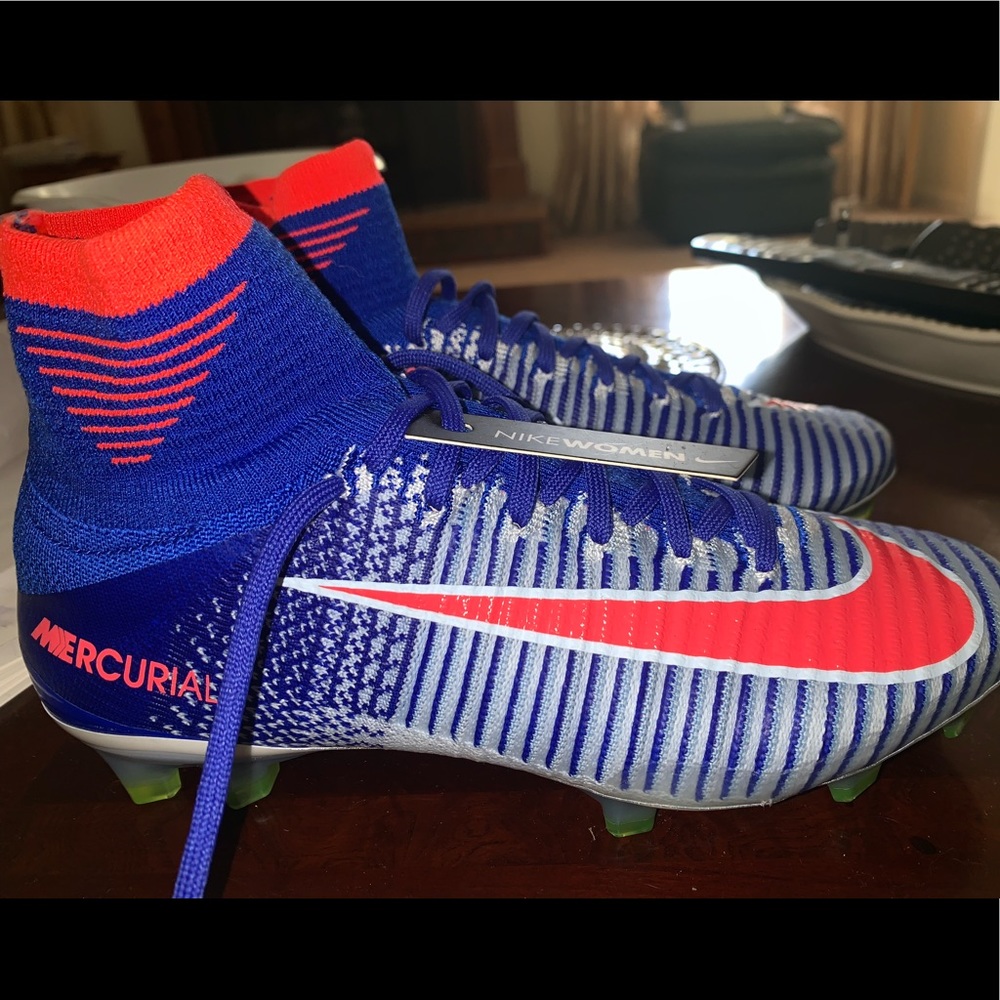 Nike Mercurial Soccer Cleats , red white and blue - Picture 1 of 3
